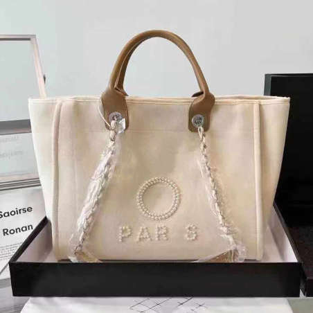 Glam Pearl Canvas Tote