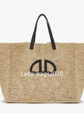 Anine Bag: Luxury Woven Seaweed Canvas Tote