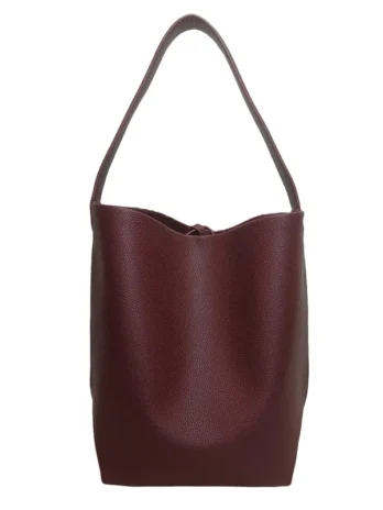 Madewell Transport Tote: Genuine Leather Red Bucket Bag